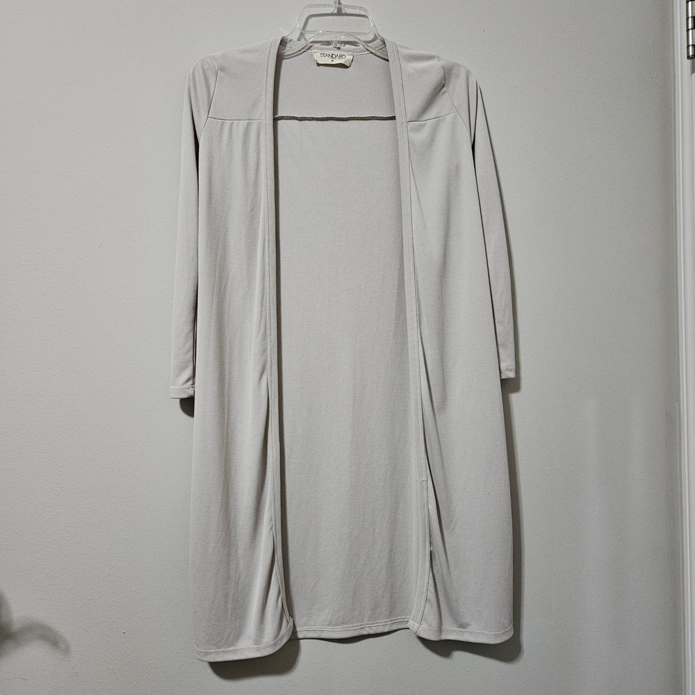 Standard People's Project LA Women Open Front Longline‎ Duster Cardigan Taupe M
